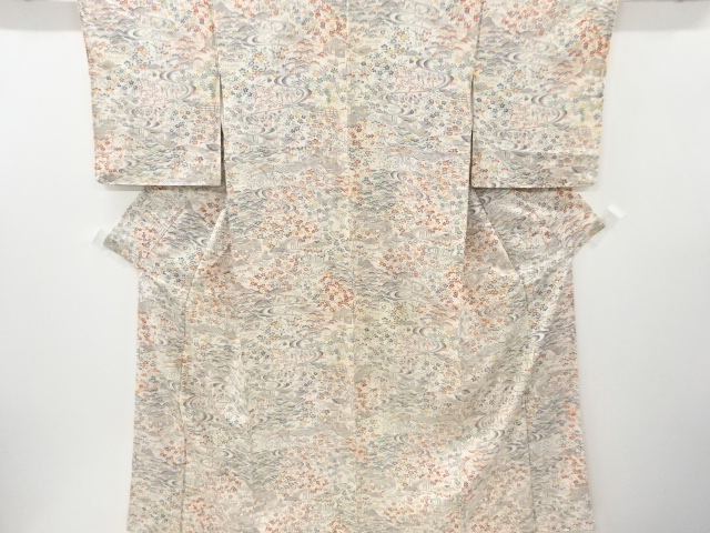 橋に茶屋辻模様小紋着物